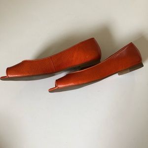 Talbots leather peep toe flat